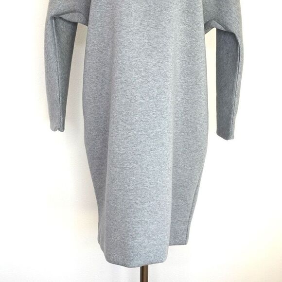 Everlane The Scuba Knit Sweatshirt Dress 3/4 Sleeve Gray Size Medium - Picture 8 of 16